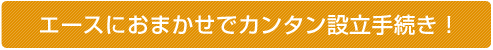 エースにおまかせでカンタン設立手続き！